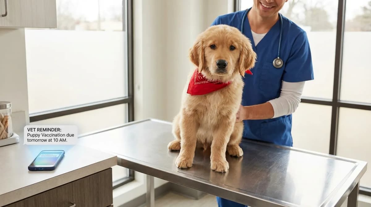 Assistant vocal automatique envoyant des rappels de vaccination aux propriétaires d'animaux de compagnie